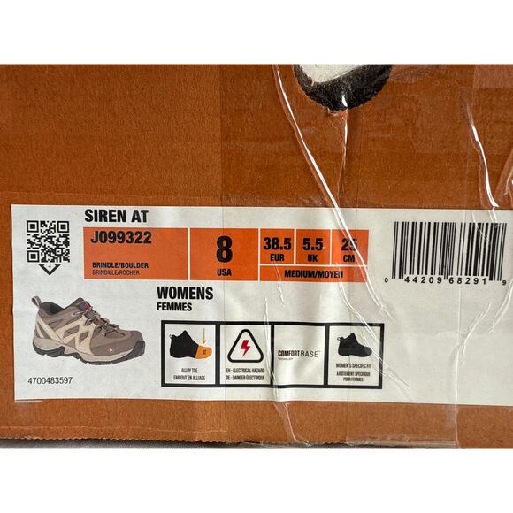 Merrell Siren Safety Work Shoe Women's 8 M Alloy Toe EH Leather Brindle J099322 - Picture 12 of 12